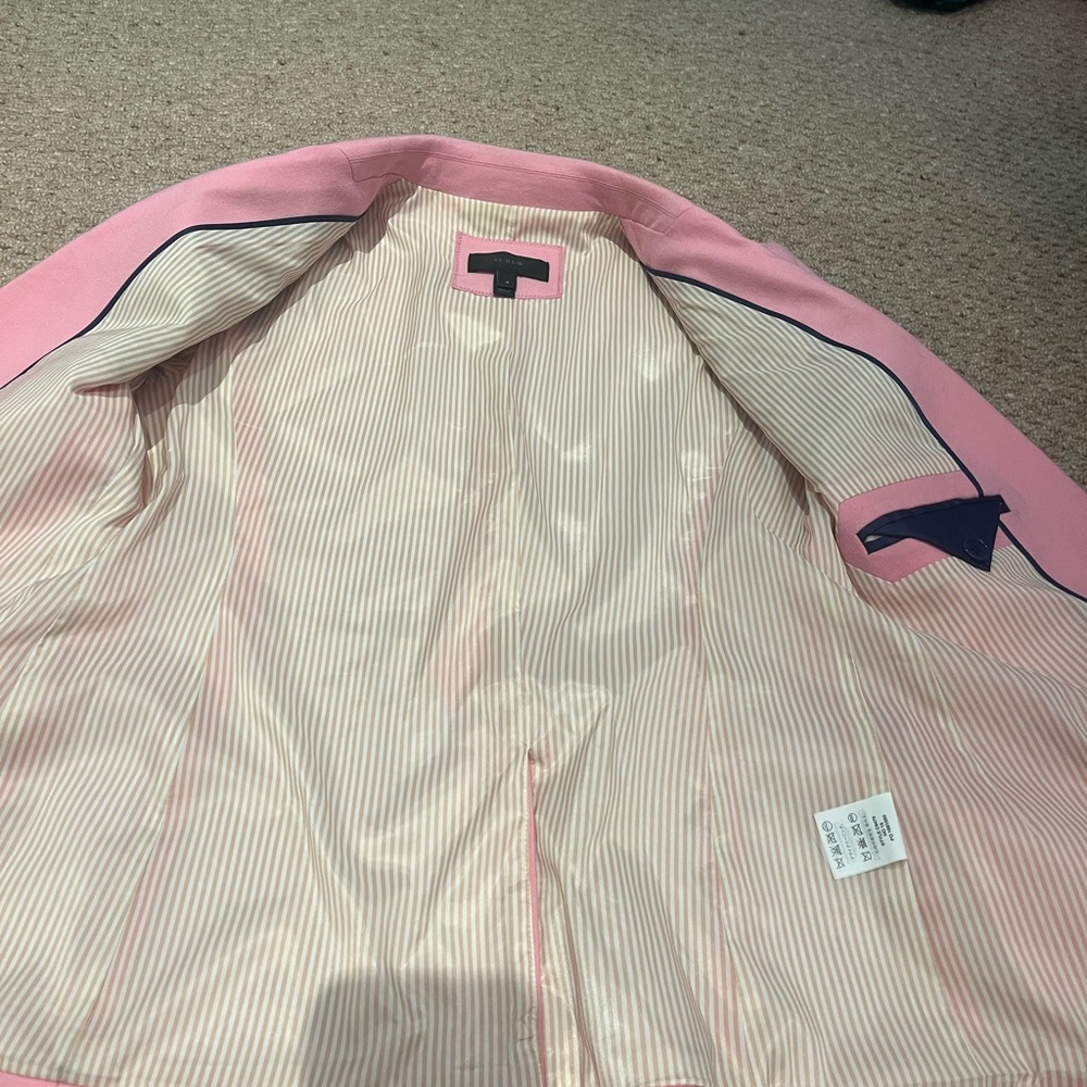 J.Crew Factory Herringbone Wool-Blend Schoolboy Blazer โ Pink โ Size 4 - Picture 6 of 8